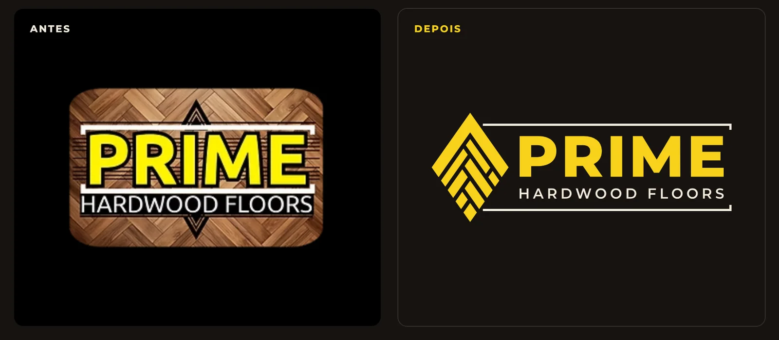 Antes e depois da marca
